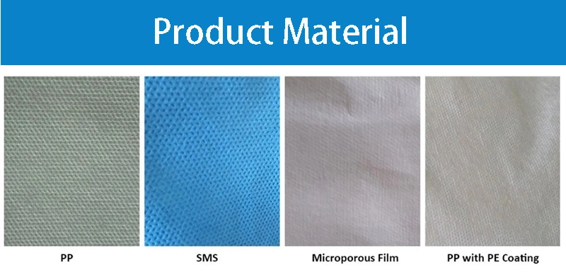 Disposable Use PP/SMS/MP/Lab Coat with Snaps with Different Style Collar Prevent Dust Adult Factory Use Dust Coat