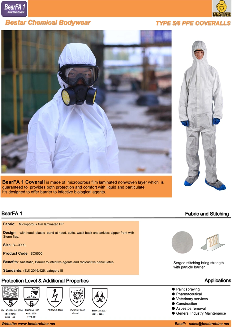 Disposable Protective Microporous Film Coverall