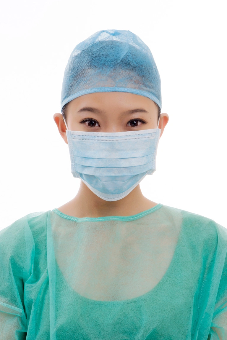 Disposable Medical Face Mask with Double Elastic for Hospital and Laboratory Prevent Spatter and Splash Non-Woven Face Mask