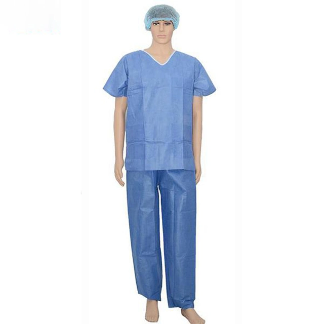 Top Quality Disposable Hospital Doctors Patient Uniform Medical V-Neck Scrub Suit