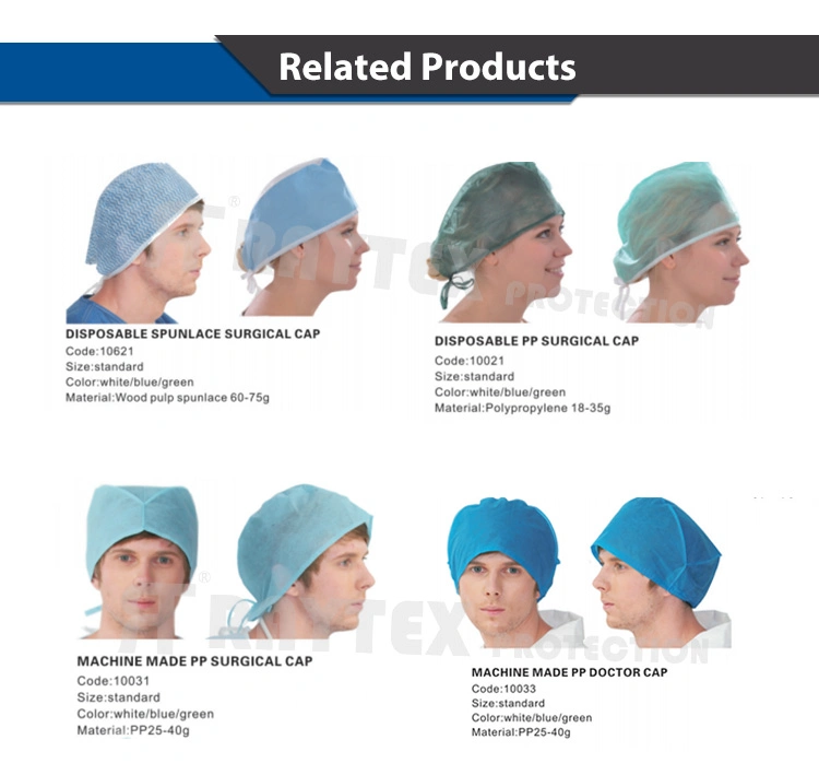 Disposable Nonwoven SMS PP Surgeon Disposable Doctor Operation Surgical Cap