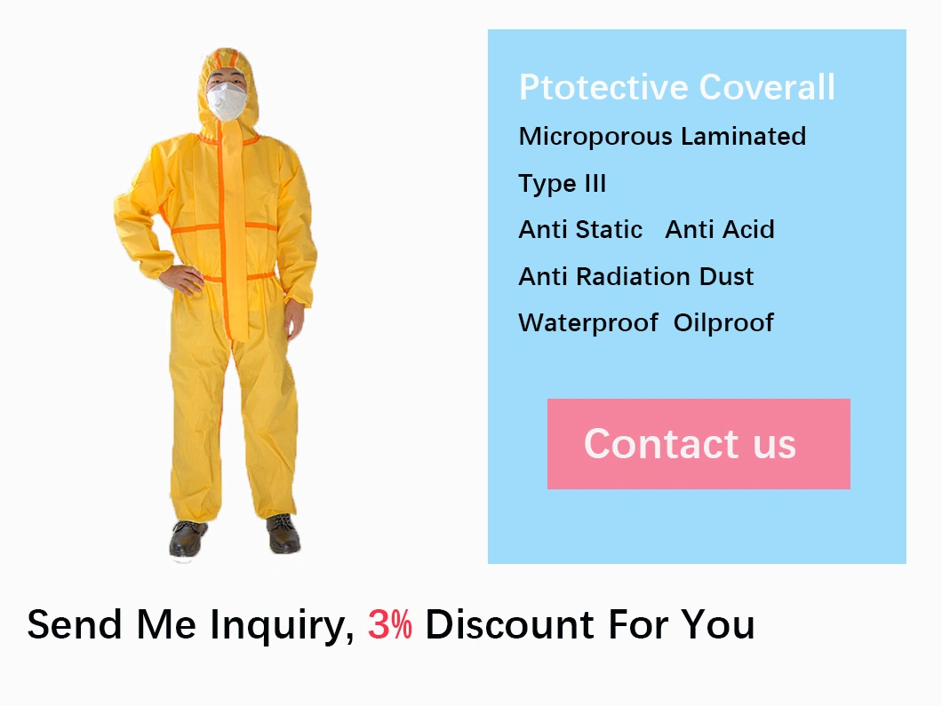 Guardwear OEM Type 5/6 Oilproof Acid Resistant Premium Durable Material Disposable Protective Coverall Lab Protection Suits