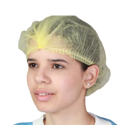 Vente chaude jetable PP Non-Woven Clip Cap Mob Cap Filet à cheveux avec double élastiques