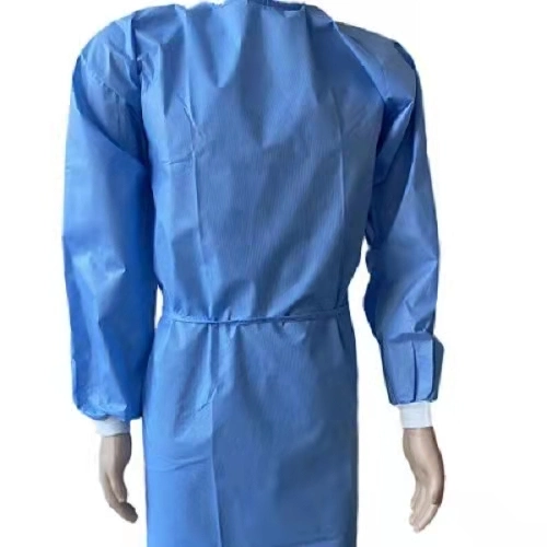 Robe d'isolation chirurgicale renforcée jetable médicale PP/PP+PE/SMS/SMMS