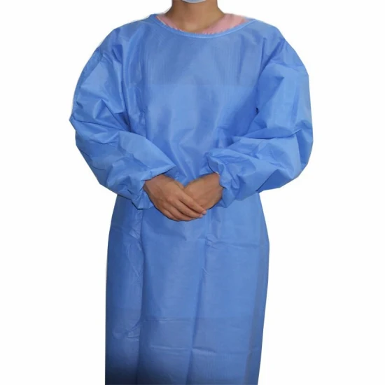 Uniformes de soins infirmiers jetables non tissés imperméables à manches courtes Easy-Breath SMS Suit Twosie